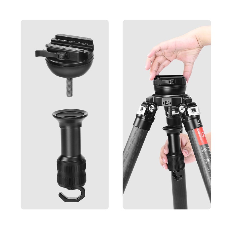 SUNWAYFOTO TA-75LDC 75mm Hemisphere Bowl Adapter with Arca Swiss Clamp