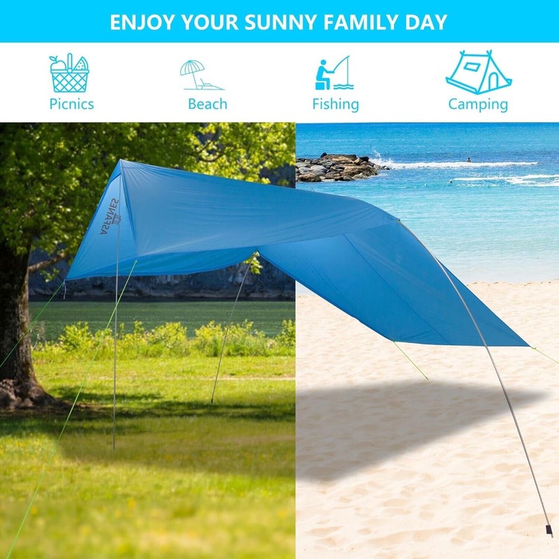 ASFANES Beach Canopy Sun Shelter | UPF50+ Windproof Waterproof Shade