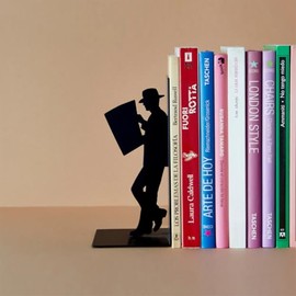 Balvi 'The Reader' - Soporte Decorativo para Libros de Metal para estantes - Diseño Moderno Negro - Ideal para decoración del hogar y la Oficina para Amantes de los Libros - Sujetalibros