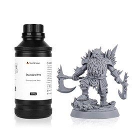 NextShapes Standard Pro 3D Printer Resin, Upgraded Strong & Tough UV Curing Resin, Non-Brittle High Precision 405nm Photopolymer Resin for LCD/DLP/MSLA 3D Printing (Dark Grey, 500g)
