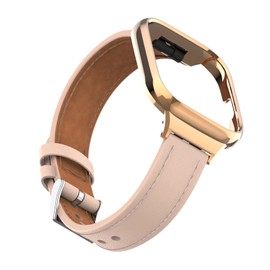 Xiair Leather Wristband Compatible with Redmi Watch 3 Active Replacement Strap with Zinc Alloy Metal Case, One Piece Replacement Strap for Redmi Watch 3 Active