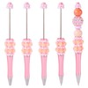 Beadthoven 5pcs Pearl Flower Beadable Pens, Fancy Glittery Beaded Pens