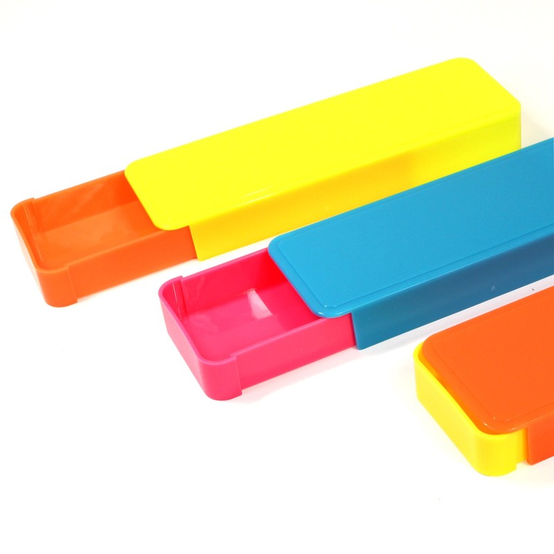 Eagle Japan SP551 Pencil Case, Slide Plastic Pen Case, Neon