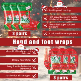 Foot Mask, Hand Mask, Christmas Gifts with 2 Pairs of Foot Mask and 2 Pairs of Hand Mask, Moisturising Hand Mask and Foot Masks, Nourishing Dispenses, Feeds Hard Skin