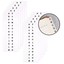 A-Z 26 White Letters Tabs Sticky Alphabet Tabs, 260 Pcs Self Adhesive Page Tabs Alphabetical Tabs Indexes for Books, Dictionary, Notes, File (10 Sheets)