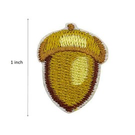 Cute-Patch Autumn Thanksgiving Small Oak Acorn Tree Nut Iron on Applique Embroidered Iron on Patches