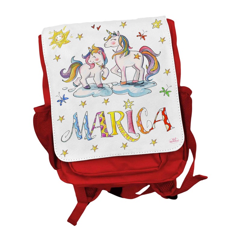 Rucksack Kindergarten personalisiert, Einhörner, Rosirosinchen, personalisierter Kinderrucksack Einhörner