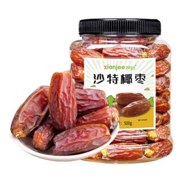 Saudi Dates, Large-Grained Flesh, Ready-To-Eat Dried Fruit Without Washing, Sweet And Soft, A Good Snack For Office Or Tv Series Watching, 500g/17.64oz (Pack Of 1)