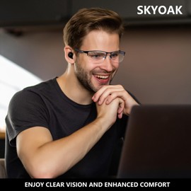 SKYOAK 2 Pack TR90 Premium Reading Glasses for Men, Half Frame No-Line Blue Light Blocking Computer Readers Anti Glare UV Eyeglasses, 1.75x