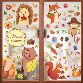 149 Stück Herbstdeko Fenster, Herbst Dekoration, Fensterbilder Herbst, Fenstersticker, Herbst Deko, Fensterbilder Herbst Kinder, Fenstersticker Herbstdeko für Erntedankfest Party Herbst Saisonale