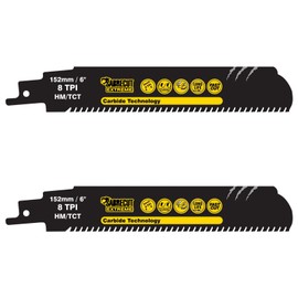 2 x SabreCut SCRS930HM_2 Tungsten Carbide 152mm 8 TPI S930HM Very Fast Wood and Metal Cutting Reciprocating Sabre Saw Blades Compatible with Bosch Dewalt Makita and Many Others