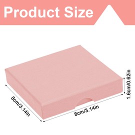 EIHI 2 Pieces 8 x 8 x 1.6 cm Gift Box Jewellery Gift Boxes Cardboard with Lid Matte Cardboard Boxes Jewellery Box Small Filled with Velvet for Ring Necklace Gifts Display (Light Pink), a