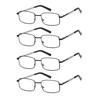 HIGHLIKE 4-Pack Reading Glasses Men, Metal Stainless Flex Readers with