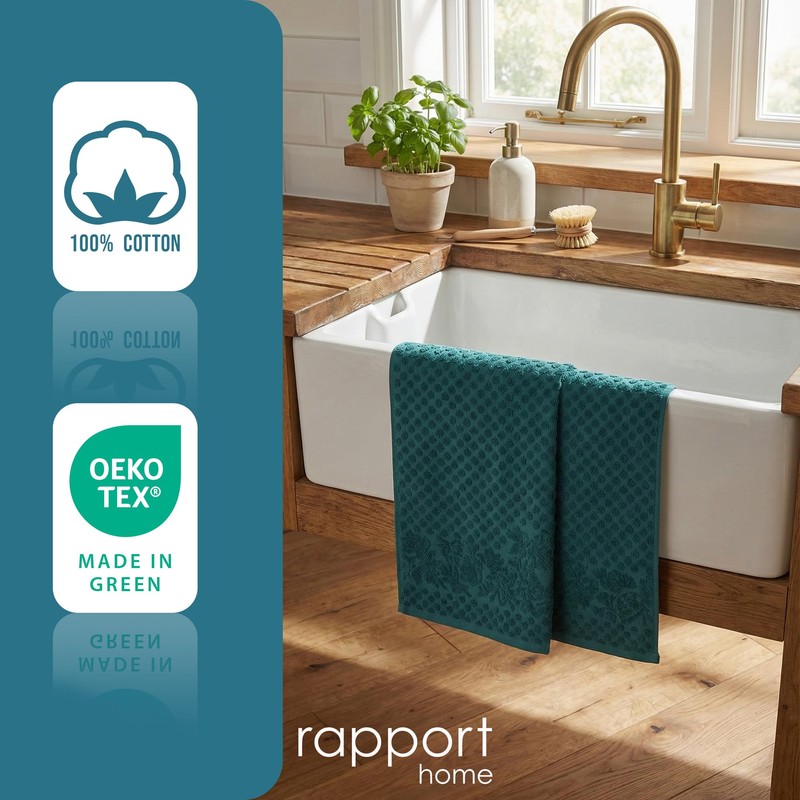 Rapport Home 2-Pack Versailles Jacquard Hand Towels | 50x85cm 100%