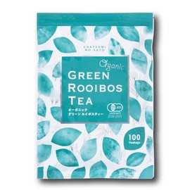 Tea Tsumi no Sato Organic Green Rooibos Tea Tea Bags 100 Packs (Large Capacity, 0.7 oz (2 g) x 100 Pieces, Caffeine-Free