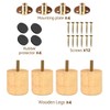 Btowin 2 inch Solid Wood Furniture Legs, 4Pcs Modern Round