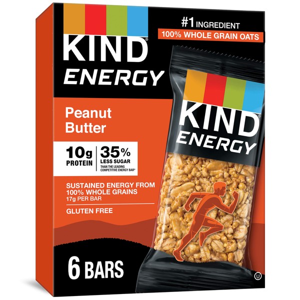 KIND Energy Bars, Peanut Butter, Healthy Snacks, Gluten Free, 30 Count