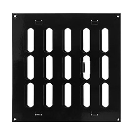 200x200mm (8x8") Sliding Grille Made of Sheet Steel – Black Ventilation Grille Exhaust Grille