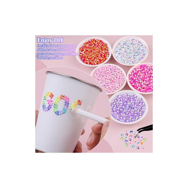 Bedazzling Kit Diamantes para Pegar, 24000pcs Brillantes Decoración de uñas