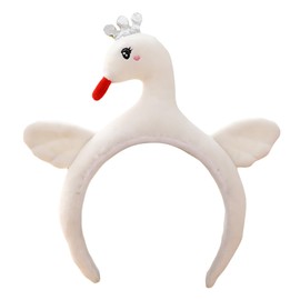 Baluue Swan Headband - Lovely Cartoon Swan Shape Hair Band - Plush White Headwear for Women, Kids, and Adults - Ideal for Yoga, Cosplay, Parties, and Photo Props