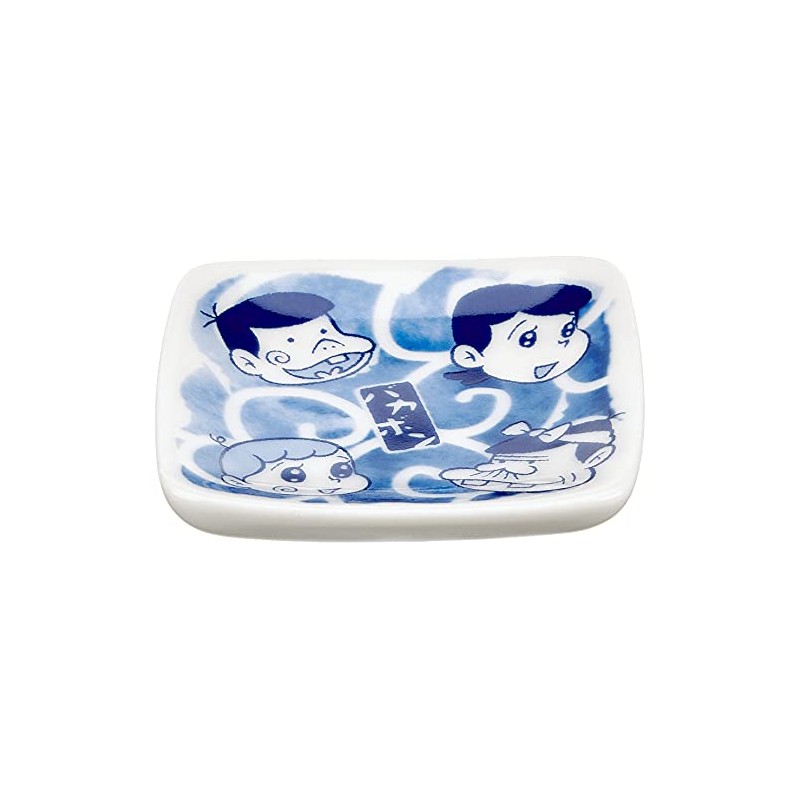 Fujio Akatsuka 904504 Bakabon Family Petite Square Small Plate, 2.2