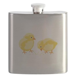 CafePress Baby Chicks Flask 7 oz Stainless Steel Drinking Flask