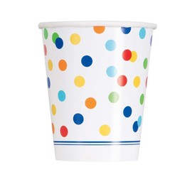 9oz Rainbow Mini Polka Dot Party Cups, 8ct