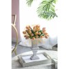 47-Zone Ceramic Elliette Decorative Urn White Gold Indoor Outdoor Tabletop