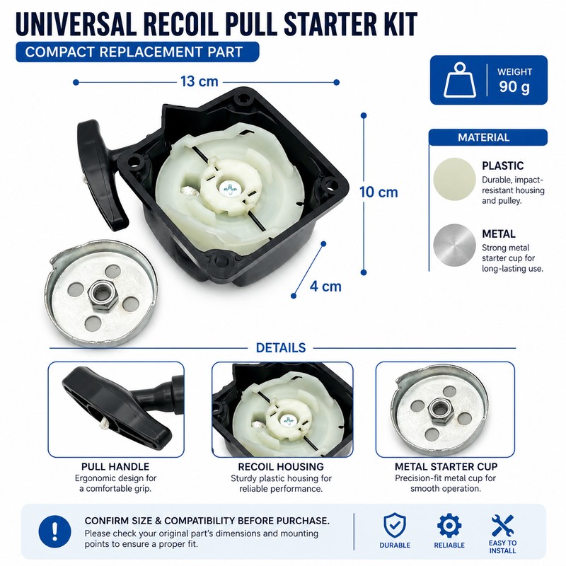 Recoil Pull Starter Kit for Brush Cutter Engines – Replacement