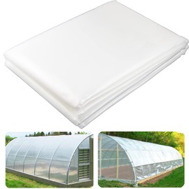 Yowlieu 10' x 26' Clear Greenhouse Plastic Sheeting, 6 Mil UV Resistant Polyethylene Greenhouse Film Hoop Green House Plastic Cover for Farms, Agriculture, Garden