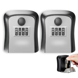 Pack of 2 Key Safe with Number Code Key Safe Waterproof and Rustproof Key Safe Wall Mounted Key Box Robust and Durable for Home Garage School Office Key Box