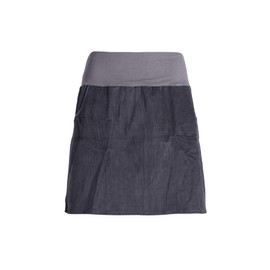 Vishes Women's Corduroy Skirt with Wide Waistband and Pockets, Handmade from 100% Cotton, For Warm and Cold Months, Sustainable Alternative Clothing, gray, 44