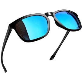 Joopin Mirrored Mens Sunglasses Polarized UV Protection, Designer Square Blue Sun Glasses, Big Fashion Shades Sunnies Sports