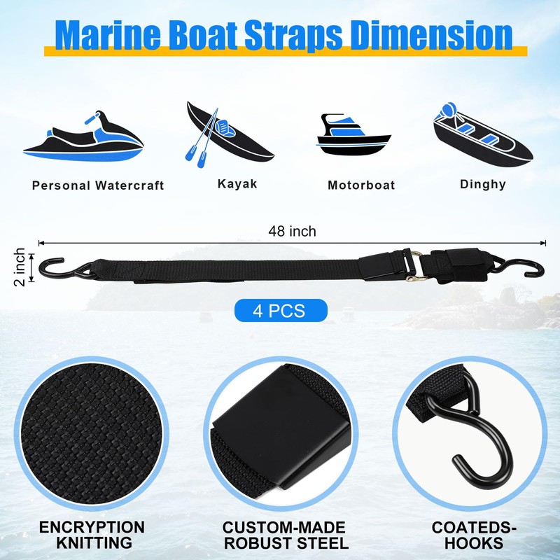 SATINIOR 4 Pcs Boat Trailer Straps Heavy Duty 2" x