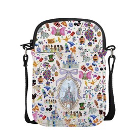 POFULL Coquette Bow Castle Gift Princess Lover Gift Fairy Castle Vacation Gift Princess Castle Crossbody Bag (Princess Best Day)