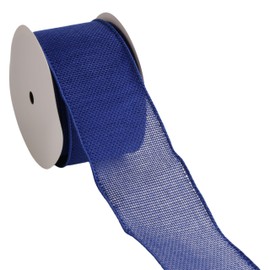 Meseey Rayal Blue Burlap Wired Edge Ribbon - 2.5 Inch x 10 Yards Rustic Jute Ribbon for Wedding Decor, Christmas Crafts, DIY Gift Wrapping, Holiday Wreaths & Royal Party Supplies