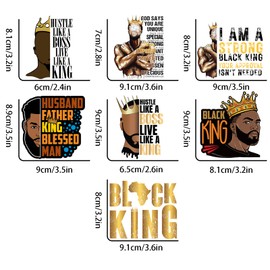 7PCS Black Man Small Size Iron On Decals Thermal Transfer Stickers for Clothing Heat Press Decoration Appliqued Sublimation Patches Iron On Transfer Designs Heat Press Vinyl for Shirts