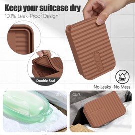 OTHIX Large Leakproof Travel Soap Case for 10 oz Bar Soap, Silicone Soap Container Compatible with Duke Cannon Big Bars, Tight-Seal Soap Box for Gym, Camping, Bathroom, Truck Drivers (Coffee Brown)