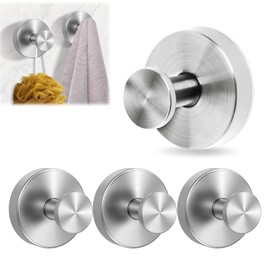 Suction Cup Hooks for Shower, 4PCS Heavy Duty Wreath Suction Cup, Stainless Steel Suction Hooks No Drill Suction Hooks for Bathroom, Window Glass Door Wall, Bath Robe Looafh Hook for Hanging