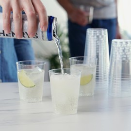 True Clear Plastic Cups for Party, Disposable Cocktail Glasses, Drinking Tumblers for Fiesta, Beer Pong, Birthday Supplies, 10 oz, Set of 50