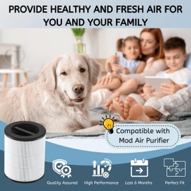 Nispira MJR01 Mod Jr. Replacement Filter for Mod Jr. Air Purifier True HEPA with Activated Carbon, 3 Packs