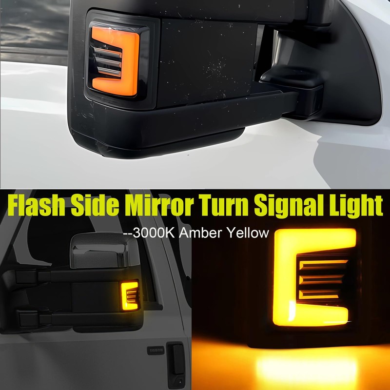 KIYDAOT LED Dynamic Switchback Side Mirror Turn Signal & Running