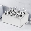 DUTTIETY Flatware Organizers Stainless Steel, 6 Holes Cylinder Flatware Organizer,