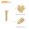 sourcing map Brass Wood Screws, 60Pcs M3.5 x 20mm Slotted