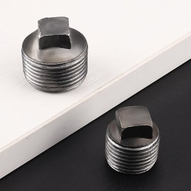 1/2" Pipe Fittings Male Cap - Home Expert 10 Pack Malleable Cast Iron Male Square Caps Threaded Pipe Fittings for Industrial Pipe Shelves Bracket, Vintage Industrial Pipe Furniture