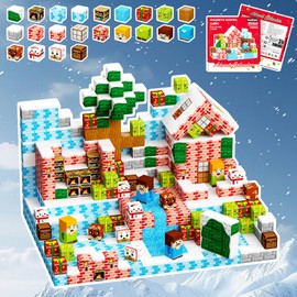 RiceBlock Christmas Advent Calendar 2025, 100PCS Magnetic Blocks Toys for Kids, Science Learning Toys,Magnetic Cubes Building Blocks Toys for New Year