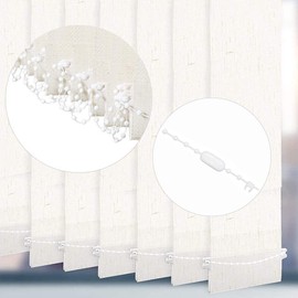 JINXM 25 Metre White Chain Roller Blind Chain Double Roller Blind Chain Hoist Plastic Roller Blind Fittings Replacement Repair Kit with 5 Connectors for Klemmfix Roller Blinds Slat Curtains Door