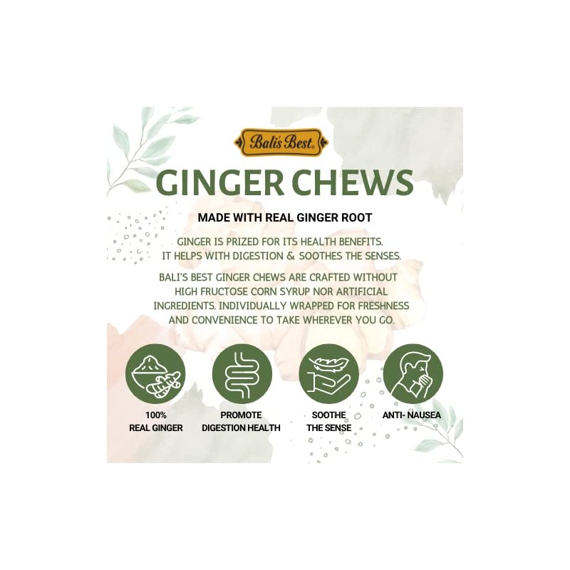Bali's Best Ginger Chews, Tropical Mango Flavor, 250 Pieces, 2.2