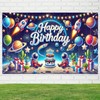BlissYard Space Happy Birthday Photography Background Astronaut Rocket Backdrop Banner