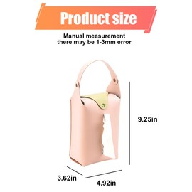 DUSCOKE Car Tissue Holder, Large Car Headrest Hanging Tissue Box Cover, PU Leather Auto Napkin Holder, Universal Vehicle Backseat Paper Organizer for Cars Sun Visor (Pink)